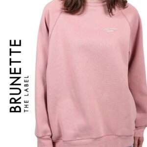 BRUNETTE THE LABEL Call Your Mom Sweatshirt in Misty Mauve Sz M/L
